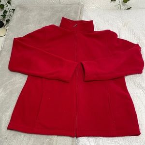 LL Bean Red Fleece Zipper Jacket